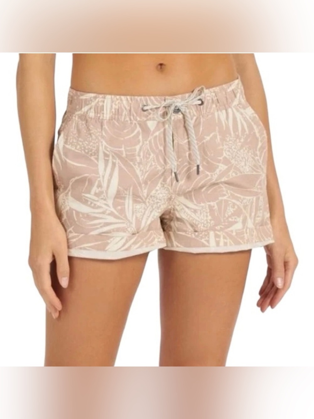 Vuori Ripstop Women's Size XL Pink Salt Rainforest Mid Rise Shorts Tropical